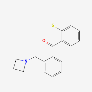 B1292427 2-Azetidinomethyl-2'-thiomethylbenzophenone CAS No. 898754-62-6