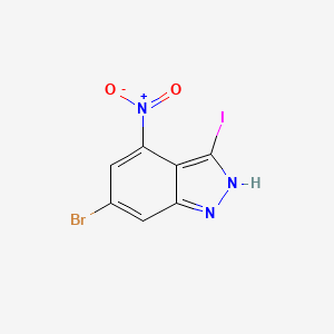 molecular formula C7H3BrIN3O2 B1292456 6-Bromo-3-iodo-4-nitro-1H-indazole CAS No. 885519-45-9