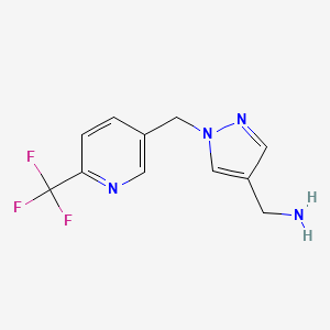 (1-((6-(Trifluoromethyl)pyridin-3-yl)methyl)-1H-pyrazol-4-yl)methanamine