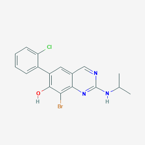 molecular formula C17H15BrClN3O B12924575 8-Bromo-6-(2-chlorophenyl)-2-(isopropylamino)quinazolin-7-ol CAS No. 914392-36-2