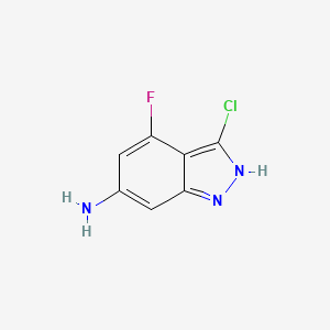 molecular formula C7H5ClFN3 B1292464 6-氨基-3-氯-4-氟-1H-吲唑 CAS No. 885520-15-0