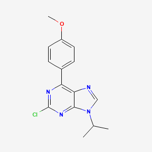 9H-Purine, 2-chloro-6-(4-methoxyphenyl)-9-(1-methylethyl)-