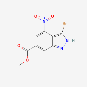 molecular formula C9H6BrN3O4 B1292468 Methyl 3-bromo-4-nitro-1H-indazole-6-carboxylate CAS No. 885521-03-9