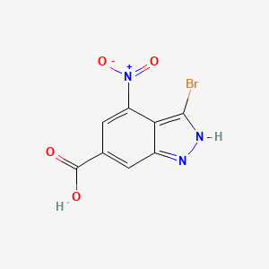 molecular formula C8H4BrN3O4 B1292469 3-Bromo-4-nitro-1H-indazole-6-carboxylic acid CAS No. 885521-11-9