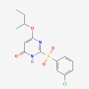 4(1H)-Pyrimidinone, 2-((3-chlorophenyl)sulfonyl)-6-(1-methylpropoxy)-