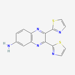 molecular formula C14H9N5S2 B12924731 2,3-Bis(1,3-thiazol-2-yl)quinoxalin-6-amine CAS No. 832080-78-1