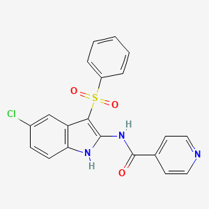 N-[3-(Benzenesulfonyl)-5-chloro-1H-indol-2-yl]pyridine-4-carboxamide