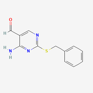 molecular formula C12H11N3OS B1292482 4-氨基-2-苄基硫代嘧啶-5-甲醛 CAS No. 335318-29-1