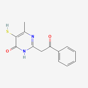 4-methyl-2-phenacyl-5-sulfanyl-1H-pyrimidin-6-one