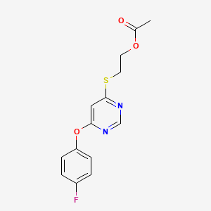 2-((6-(4-Fluorophenoxy)pyrimidin-4-yl)thio)ethyl acetate