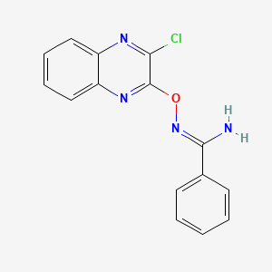 molecular formula C15H11ClN4O B12924901 N-((3-Chloroquinoxalin-2-yl)oxy)benzimidamide 