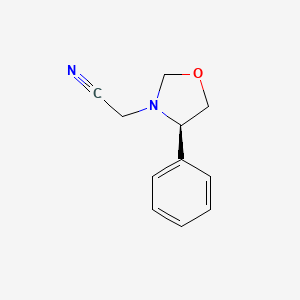 molecular formula C11H12N2O B12924905 2-[(4R)-4-phenyl-1,3-oxazolidin-3-yl]acetonitrile 