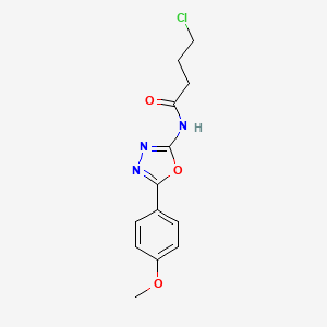 molecular formula C13H14ClN3O3 B12924979 4-Chloro-N-(5-(4-methoxyphenyl)-1,3,4-oxadiazol-2-yl)butanamide CAS No. 89757-64-2