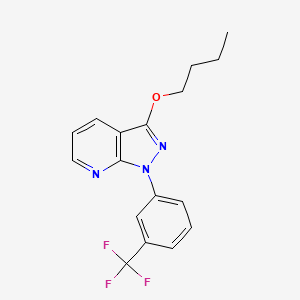 molecular formula C17H16F3N3O B12925042 1H-Pyrazolo(3,4-b)pyridine, 3-butoxy-1-(alpha,alpha,alpha-trifluoro-m-tolyl)- CAS No. 34614-29-4