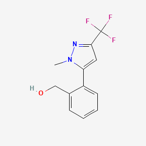 molecular formula C12H11F3N2O B1292505 {2-[1-甲基-3-(三氟甲基)-1H-吡唑-5-基]苯基}甲醇 CAS No. 892502-29-3