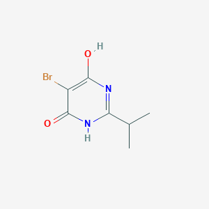 molecular formula C7H9BrN2O2 B12925057 5-Bromo-6-hydroxy-2-(propan-2-yl)pyrimidin-4(3H)-one CAS No. 62091-89-8