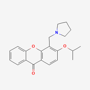 molecular formula C21H23NO3 B12925066 Xanthen-9-one, 3-isopropoxy-4-(1-pyrrolidinyl)methyl- CAS No. 58741-68-7