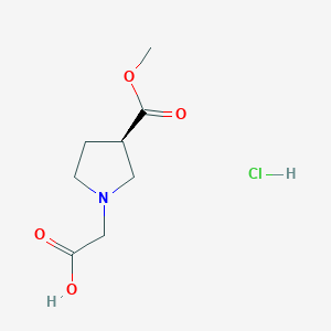 molecular formula C8H14ClNO4 B12925127 (R)-2-(3-(Methoxycarbonyl)pyrrolidin-1-yl)acetic acid hydrochloride 