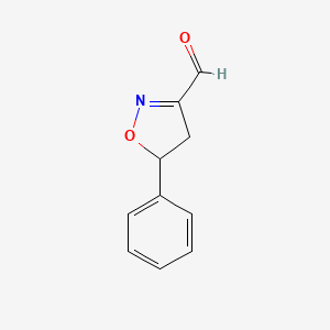 molecular formula C10H9NO2 B12925161 5-Phenyl-4,5-dihydro-1,2-oxazole-3-carbaldehyde CAS No. 109000-39-7