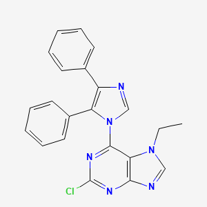 molecular formula C22H17ClN6 B12925183 7H-Purine, 2-chloro-6-(4,5-diphenyl-1H-imidazol-1-yl)-7-ethyl- CAS No. 916976-70-0