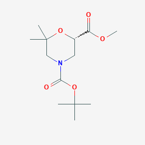 molecular formula C13H23NO5 B12925219 (S)-4-tert-Butyl 2-methyl 6,6-dimethylmorpholine-2,4-dicarboxylate 