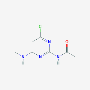 molecular formula C7H9ClN4O B12925231 N-(4-Chloro-6-(methylamino)pyrimidin-2-yl)acetamide CAS No. 88380-67-0