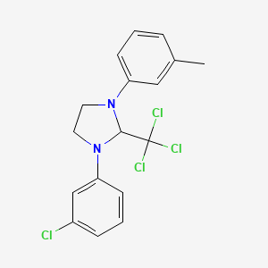 molecular formula C17H16Cl4N2 B12925267 1-(3-Chlorophenyl)-3-(3-methylphenyl)-2-(trichloromethyl)imidazolidine CAS No. 61545-20-8