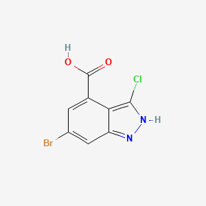 molecular formula C8H4BrClN2O2 B1292527 6-Bromo-3-chloro-1H-indazole-4-carboxylic acid CAS No. 885523-72-8