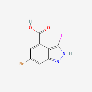 molecular formula C8H4BrIN2O2 B1292528 6-溴-3-碘-1H-吲唑-4-羧酸 CAS No. 885523-77-3