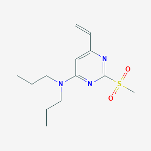 molecular formula C13H21N3O2S B12925300 6-Ethenyl-2-(methanesulfonyl)-N,N-dipropylpyrimidin-4-amine CAS No. 823220-83-3