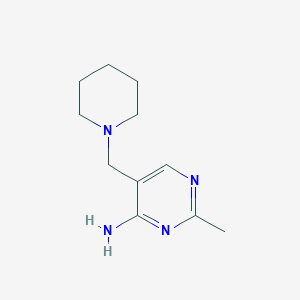 molecular formula C11H18N4 B12925305 2-Methyl-5-(piperidin-1-ylmethyl)pyrimidin-4-amine CAS No. 103907-66-0