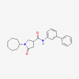 N-([1,1'-Biphenyl]-3-yl)-1-cycloheptyl-5-oxopyrrolidine-3-carboxamide