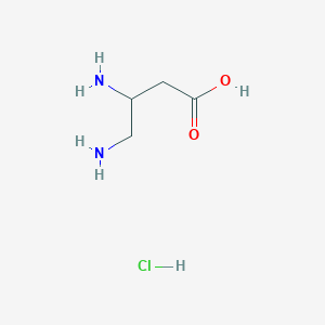 molecular formula C4H11ClN2O2 B12925346 3,4-Diaminobutanoic acid hydrochloride 