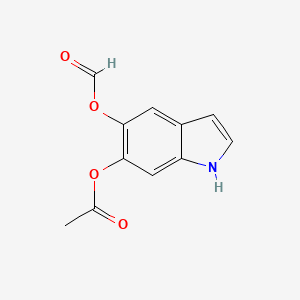 molecular formula C11H9NO4 B12925354 5-(Formyloxy)-1H-indol-6-yl acetate 