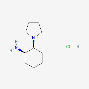 molecular formula C10H21ClN2 B12925366 Rel-(1R,2S)-2-(pyrrolidin-1-yl)cyclohexan-1-amine hydrochloride 