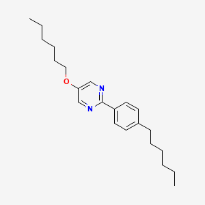 molecular formula C22H32N2O B12925370 5-(Hexyloxy)-2-(4-hexylphenyl)pyrimidine CAS No. 95736-56-4