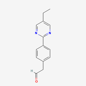 molecular formula C14H14N2O B12925398 [4-(5-Ethyl-2-pyrimidinyl)phenyl]acetaldehyde CAS No. 545445-67-8