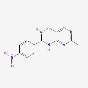 molecular formula C13H13N5O2 B12925402 7-Methyl-2-(4-nitrophenyl)-1,2,3,4-tetrahydropyrimido[4,5-d]pyrimidine CAS No. 20352-38-9