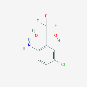 molecular formula C8H7ClF3NO2 B12925432 1-(2-Amino-5-chlorophenyl)-2,2,2-trifluoro 1,1-ethanediol 