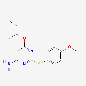 molecular formula C15H19N3O2S B12925461 6-sec-Butoxy-2-(4-methoxy-phenylsulfanyl)-pyrimidin-4-ylamine CAS No. 284681-53-4