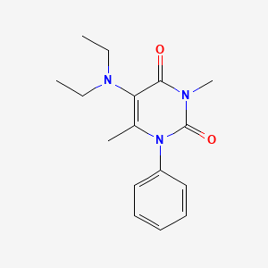 molecular formula C16H21N3O2 B12925464 Uracil, 5-(diethylamino)-3,6-dimethyl-1-phenyl- CAS No. 32150-38-2