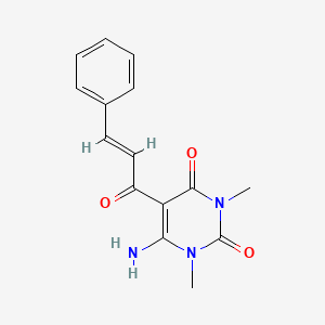 molecular formula C15H15N3O3 B12925465 6-Amino-5-cinnamoyl-1,3-dimethylpyrimidine-2,4(1H,3H)-dione CAS No. 74838-72-5