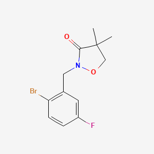 2-[(2-Bromo-5-fluorophenyl)methyl]-4,4-dimethyl-1,2-oxazolidin-3-one