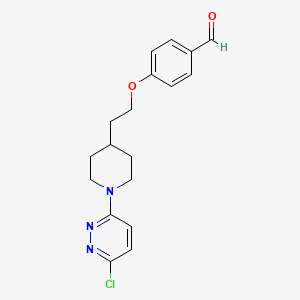 molecular formula C18H20ClN3O2 B12925488 Benzaldehyde, 4-[2-[1-(6-chloro-3-pyridazinyl)-4-piperidinyl]ethoxy]- CAS No. 124437-50-9