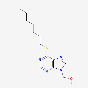 molecular formula C13H20N4OS B12925571 9H-Purine-9-methanol, 6-(heptylthio)- CAS No. 14133-11-0