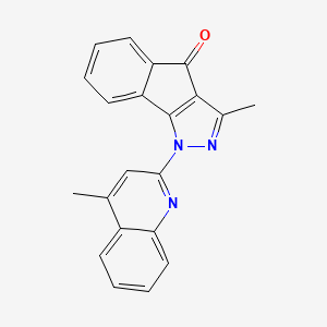 Indeno(1,2-c)pyrazol-4(1H)-one, 3-methyl-1-(4-methyl-2-quinolinyl)-