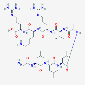 (2S,5S,8S,11S,14S,17S,20S,23S,26S)-26-Amino-5-(4-aminobutyl)-11-((S)-sec-butyl)-2,8-bis(3-guanidinopropyl)-17,20,23-triisobutyl-14-methyl-4,7,10,13,16,19,22,25-octaoxo-3,6,9,12,15,18,21,24-octaazaheptacosan-1-oic acid