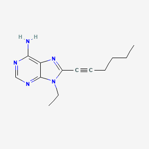 9H-Purin-6-amine, 9-ethyl-8-(1-hexynyl)-