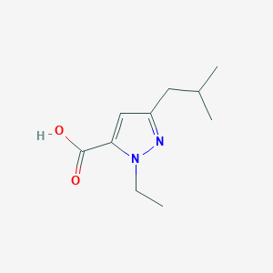 molecular formula C10H16N2O2 B1292569 1-乙基-3-(2-甲基丙基)-1H-吡唑-5-羧酸 CAS No. 1015845-75-6