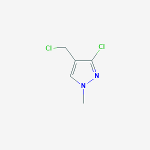 molecular formula C5H6Cl2N2 B12925729 3-chloro-4-(chloromethyl)-1-methyl-1H-pyrazole 